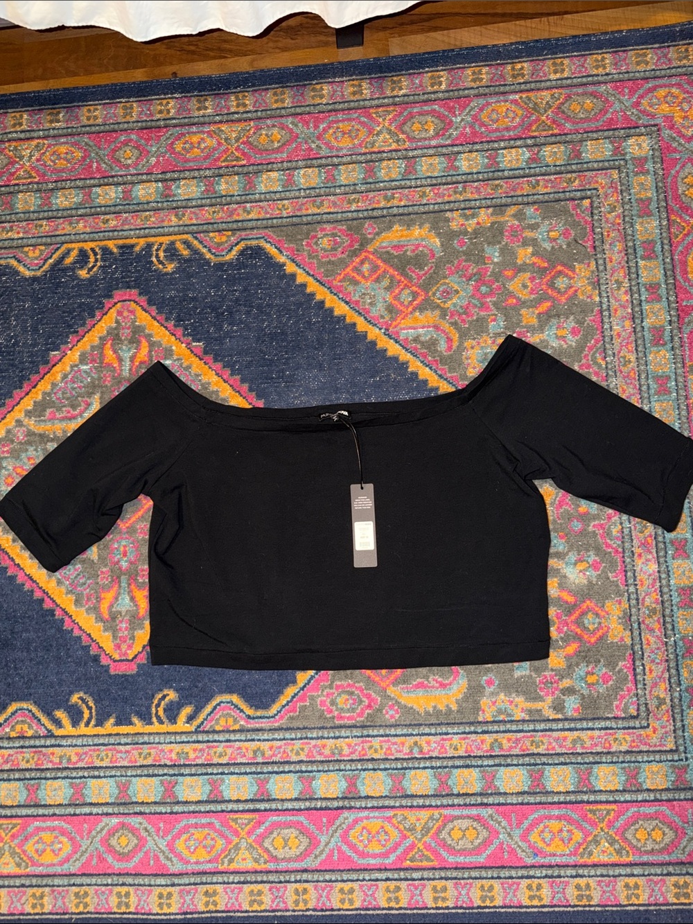 Fashion Nova Black Off-Shoulder Cropped Top